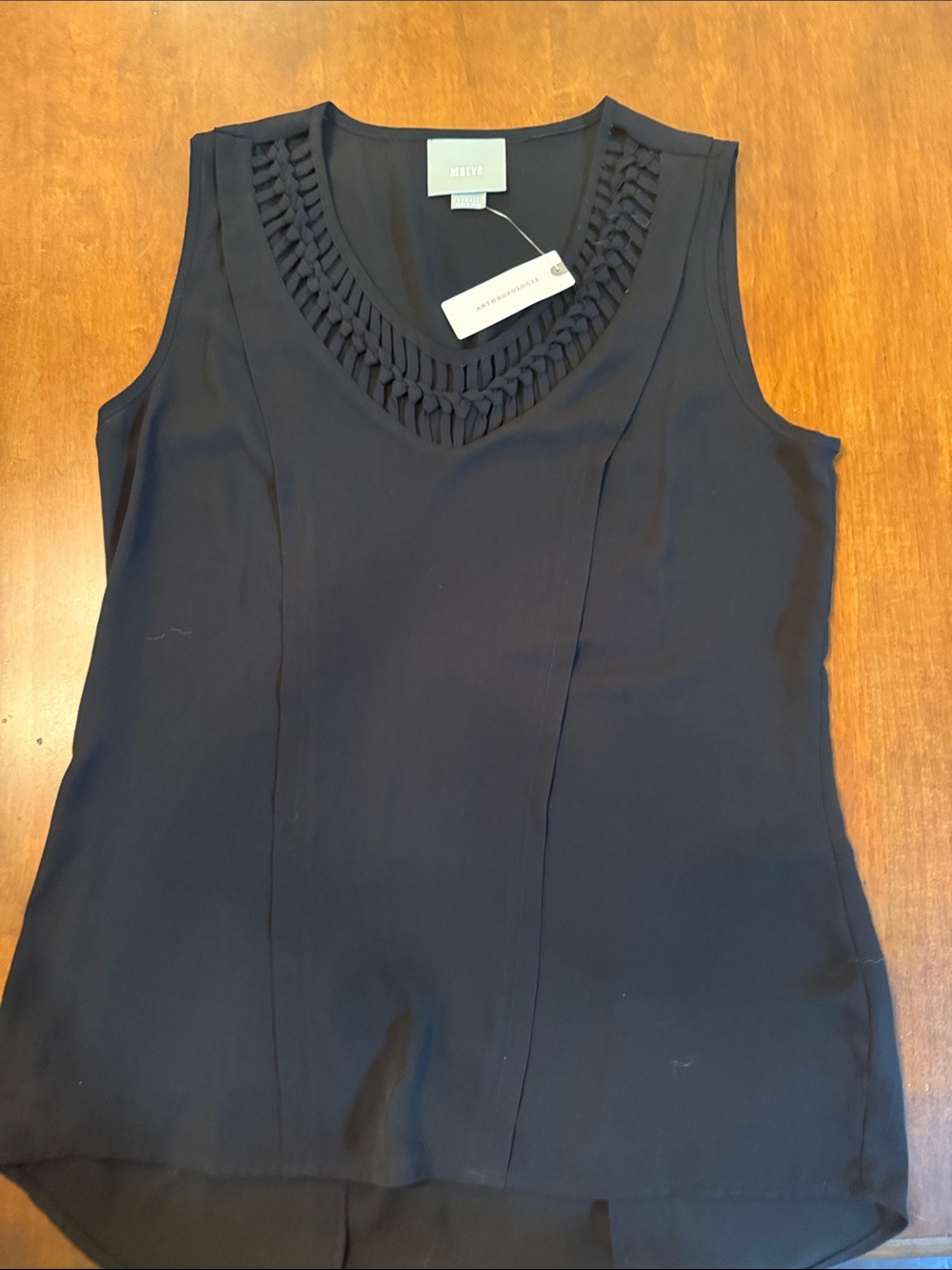 Black Braided V-Neck Sleeveless top
